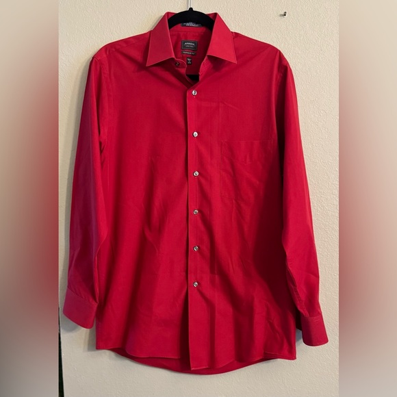 Arrow Company Men's Dress Shirt. 15” Collar. Size 32/33 Red Button Up Pocket. - Picture 1 of 8